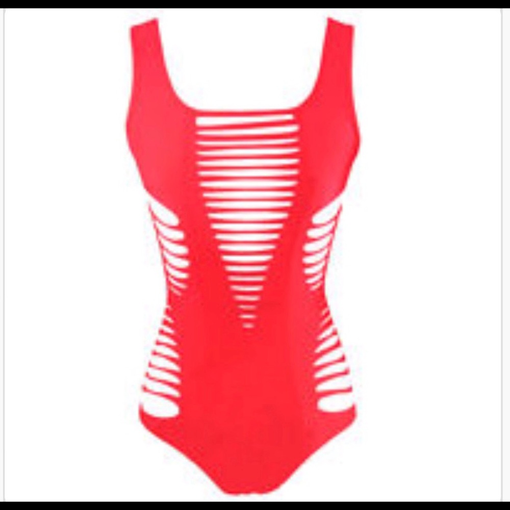 Top melon red swim wear